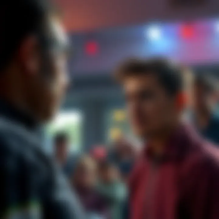Gabe Confronts Controversial Figure Gabe stands confidently, facing a controversial figure in a tense discussion, reflecting the recent heated forum reactions.