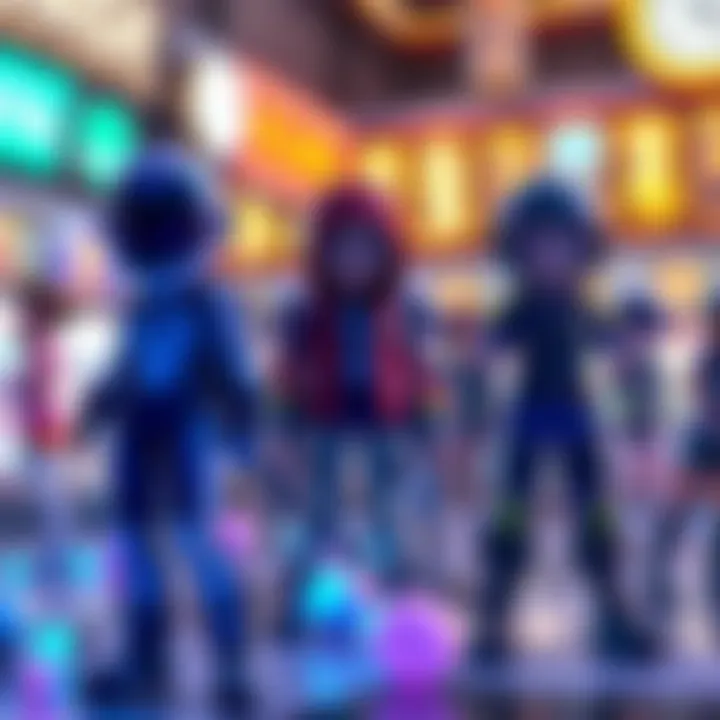A visual representation of gacha games featuring animated characters, highlighting legal issues with Sony and Insomniac Games.