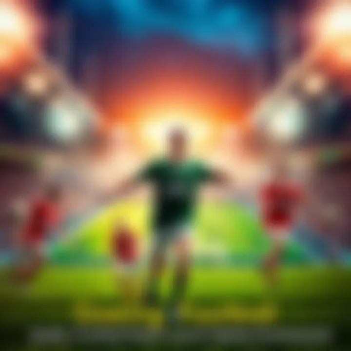 A promotional image depicting a new Gaelic football game with players and a vibrant stadium atmosphere.