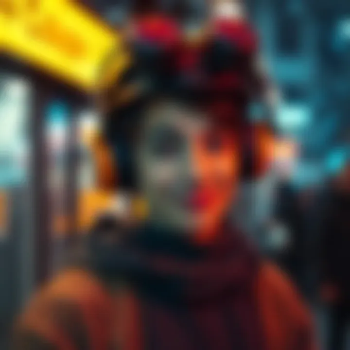 Person wearing Galacta headgear A person wearing the multifunctional Galacta headgear in a humorous setting, showcasing its funny design