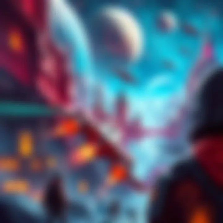 Players building a galactic empire in a colorful game world, with cities and spaceships around