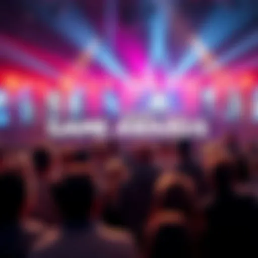 A crowd of excited fans watching the Game Awards 2025 livestream on large screens, showcasing various game trailers and awards being presented.