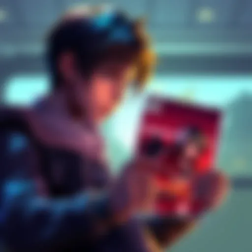 A gamer looking at two game covers: Final Fantasy 15 and Persona 5 Royal, contemplating which to choose.