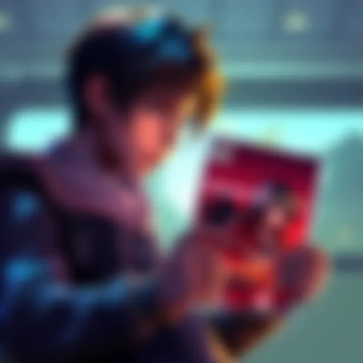 A gamer looking at two game covers: Final Fantasy 15 and Persona 5 Royal, contemplating which to choose.