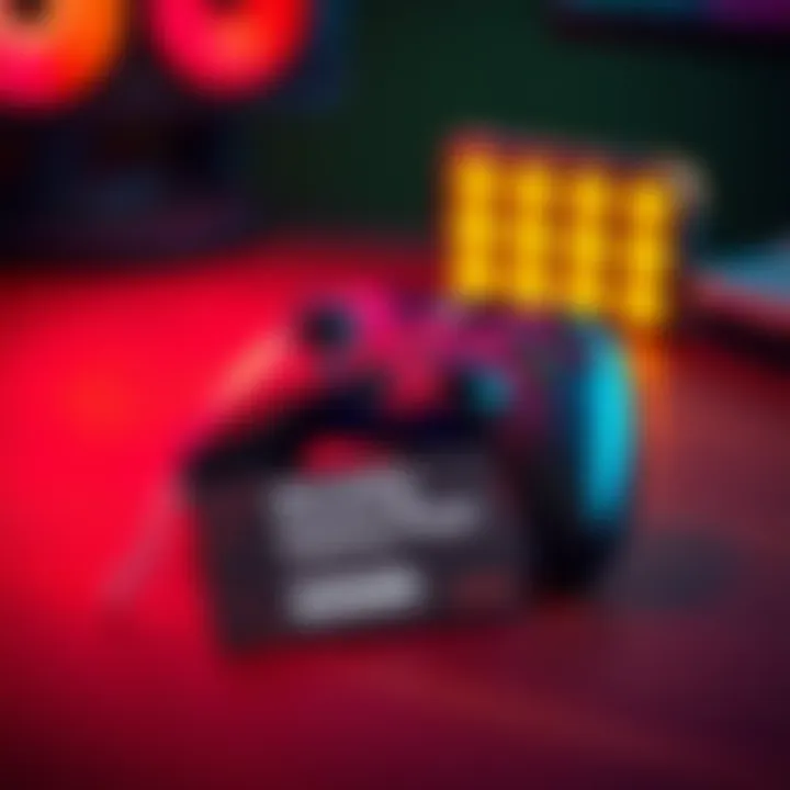 Game controller with game pass subscription A game controller placed on a table next to a monthly subscription card, symbolizing gaming subscription services versus owning games.