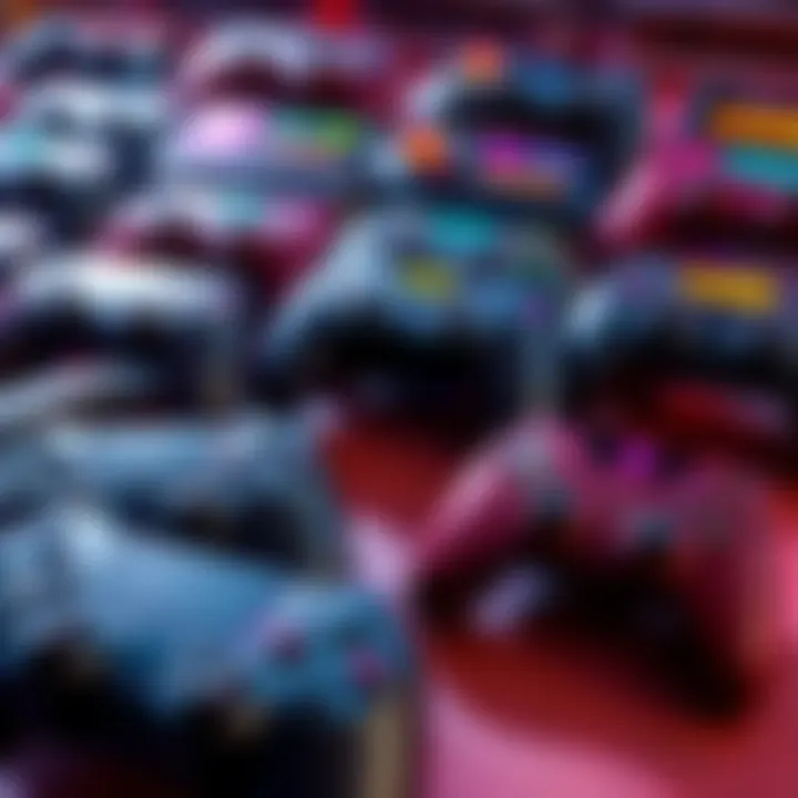 A collection of game controllers showcasing various Core options with colorful graphics representing favorite and least favorite choices.