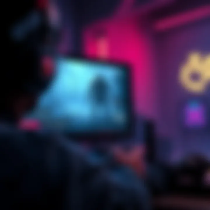 A player focused on a video game screen showing a challenging level with feedback from the community on the side