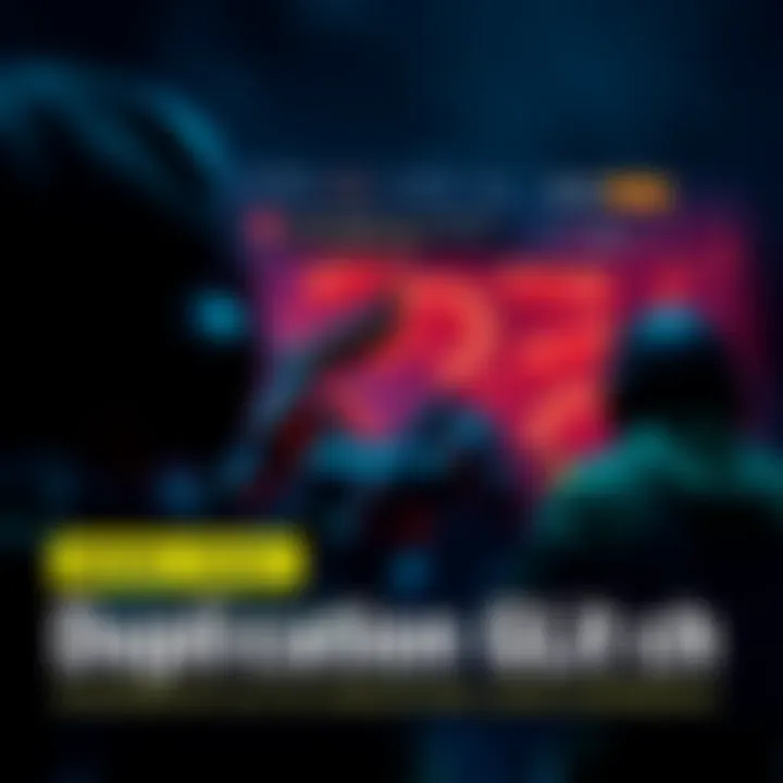 Game Duplication Glitch Screenshot showing players using a duplication glitch in a game, highlighting unfair loot gains, with a worried chat feed in the background