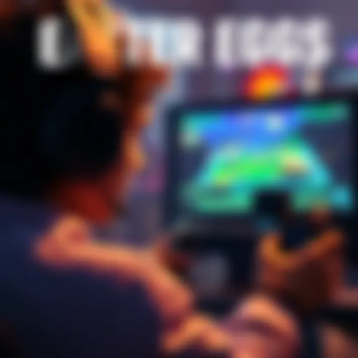 Game Easter Eggs A gamer looking at a screen featuring an Easter egg in a game, hinting at Tyler, the Creator's influence.