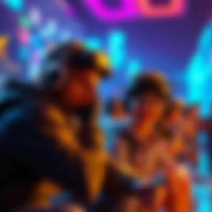 Game graphics and player engagement A visually stunning game scene with vibrant graphics and players expressing disappointment.