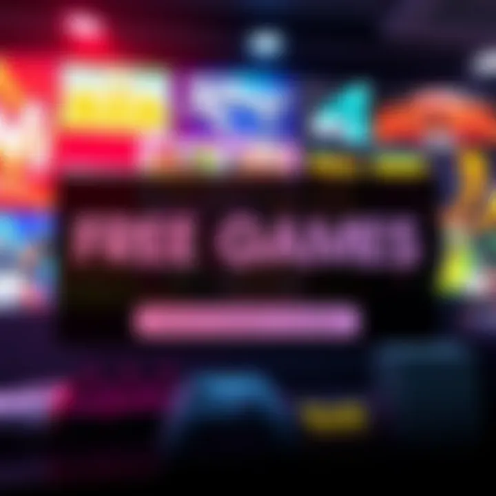 Colorful graphic showing various game titles offered in a giveaway with a comment box for entries