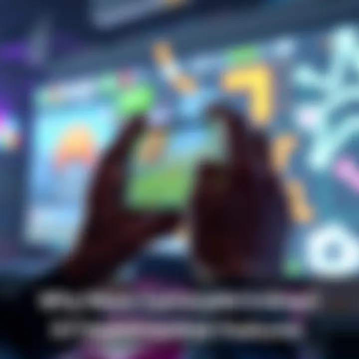 A player using a smartphone to interact with a video game, showcasing experimental features and creativity.