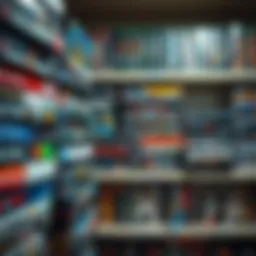 A colorful collection of video games stacked on a shelf, some still in their packaging, illustrating the concept of people buying games without completing them.