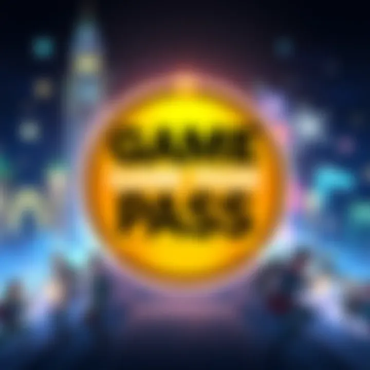 Illustration showing the Game Pass logo with games like Kingdom Hearts returning in the background