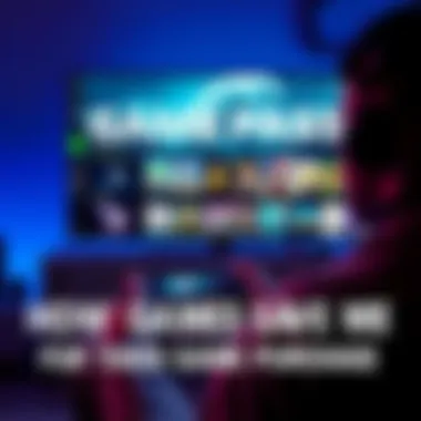 A person playing video games on a console with Game Pass interface displayed on the screen, showing various game titles.