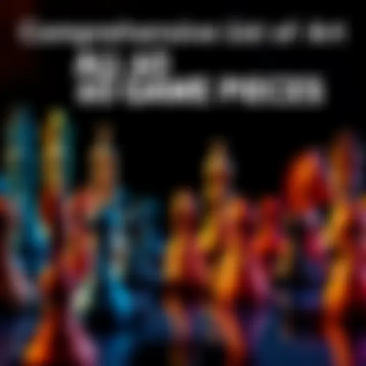 Display of various game pieces including pawns, knights, and bishops arranged for strategic gameplay analysis