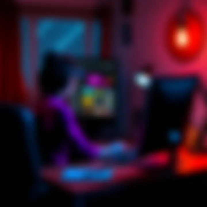 A person sitting at a desk looking at a game wishlist on a computer screen, contemplating what game to play next after finishing Grime 2.