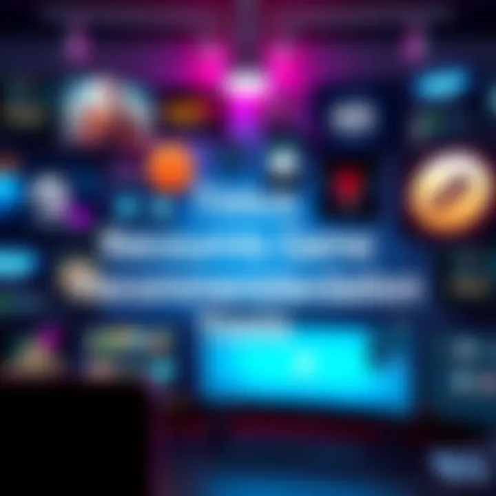 Game Recommendation Tools Various game recommendation tools displayed on different platforms like Steam and Epic, highlighting features and user interfaces.