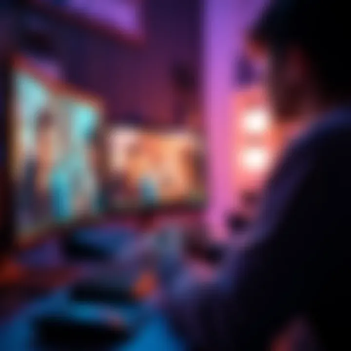 Game Replay Upload A gamer sharing a gameplay video on a computer