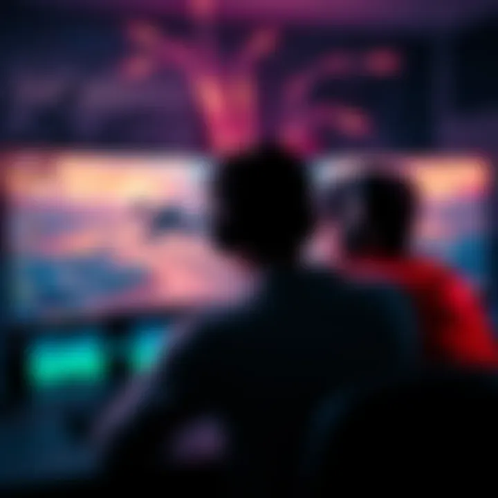 A gamer frustrated as the game displays on a secondary monitor instead of the main screen, showing a multi-monitor setup with one screen displaying the game and the other showing desktop.