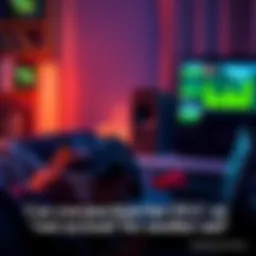 Game Accounts and DLC Purchase A person using a gaming console and laptop, looking puzzled about buying DLC for different game accounts