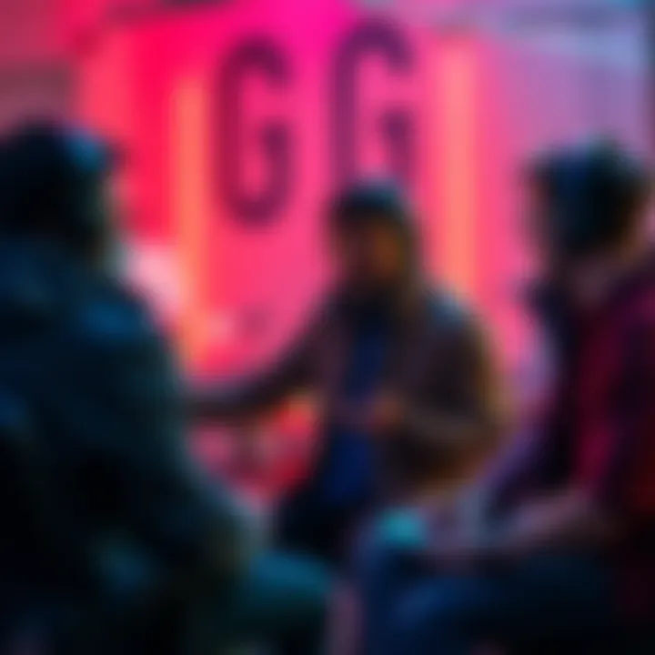 A group of audio team members collaborating and sharing experiences about video game sound design