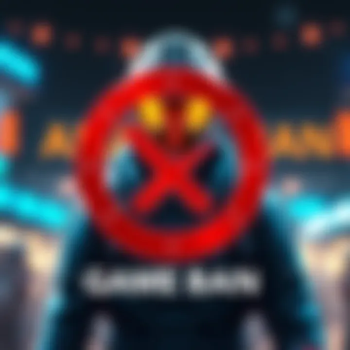 A warning graphic showing a game character with a red warning sign and a ban symbol, indicating cheaters are facing consequences for exploiting glitches.