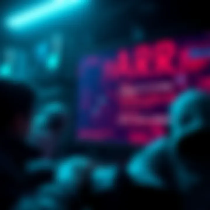 A glitchy video game scene showing faceless characters and error messages on the screen, representing frequent crashes and sound issues.