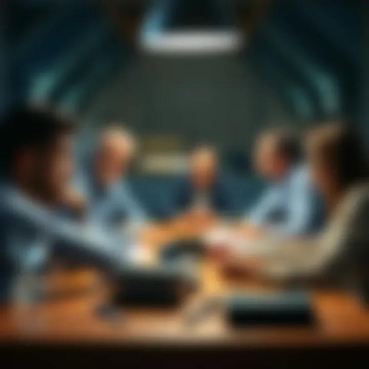 A group of people discussing around a table with worried expressions, highlighting a failed project.