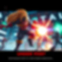 Game Character in Action A popular game character performs an overpowered move in a digital battlefield, showing frustration among players.