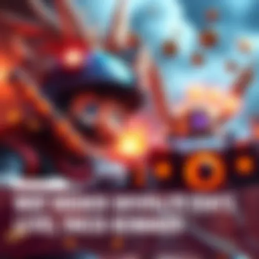 A character in a video game tackling a challenging enemy while earning rewards, showing excitement and determination.