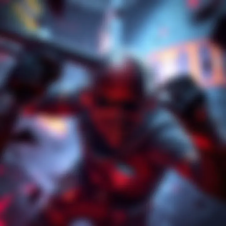 A game character showing signs of taking heavy damage in a battle scene