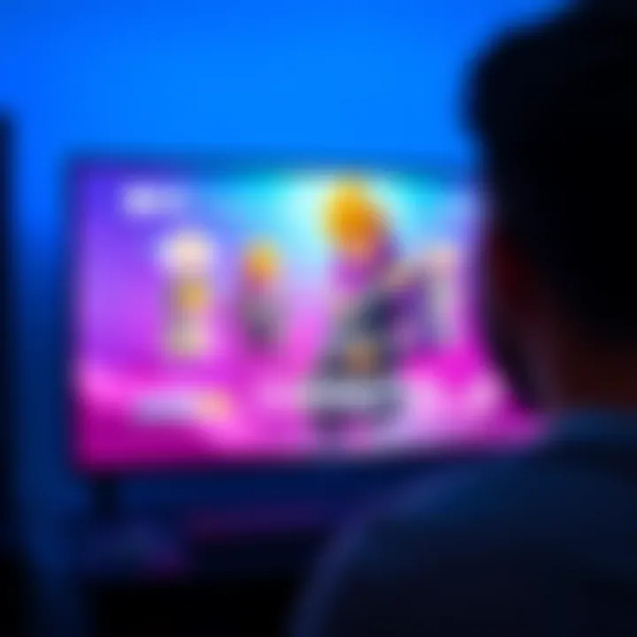 A game character displayed on a gaming screen with a person looking at it, showing mixed emotions after purchase.