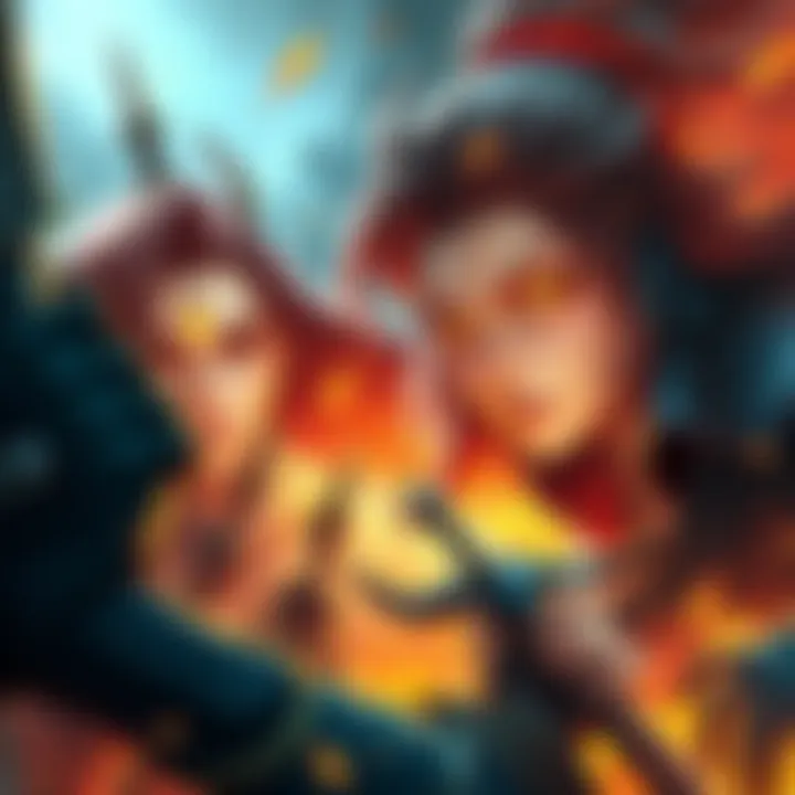 Game Characters Without Classic Creatures A team of fantasy characters struggling in battle without traditional creatures like dragons and zombies.