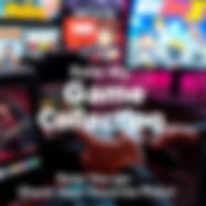 Game Collection Rating A close-up view of a gaming setup with various game titles displayed and a person holding a game controller, inviting feedback on their collection.