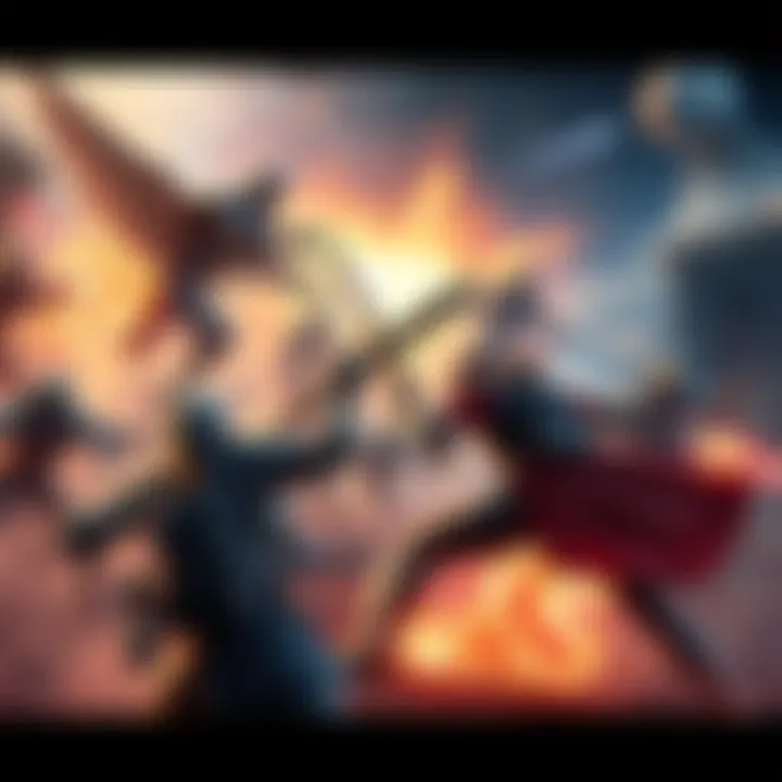 A dynamic scene showing characters in battle, highlighting their combat skills and interactions during gameplay.