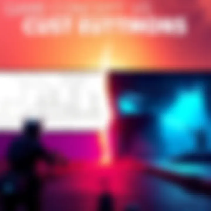 A split-screen image showing a bright game concept sketch on one side and a dull, unpolished game scene on the other