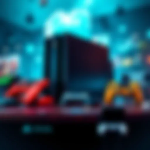A collection of game consoles showcasing their digital libraries and cloud features