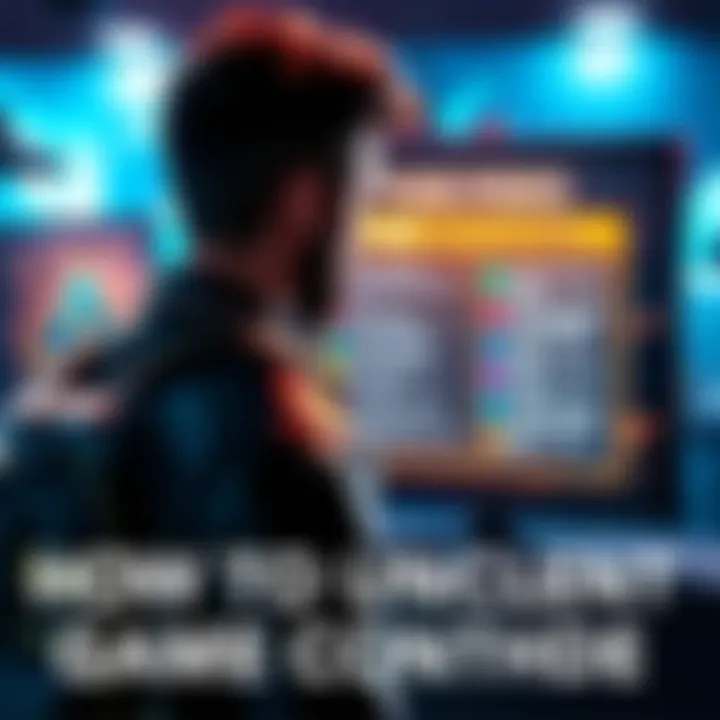 Player character looking at a game screen showing a locked poster with perks listed