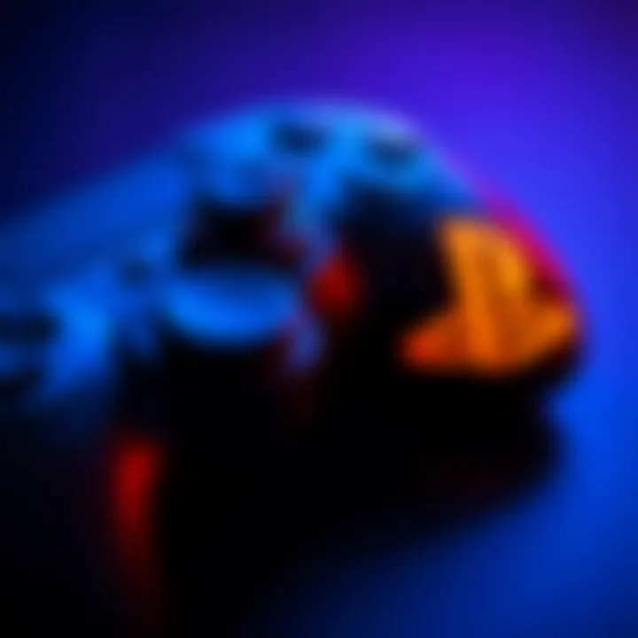 A close-up of a game controller next to the DS1 logo, illustrating the gaming experience in 2025.