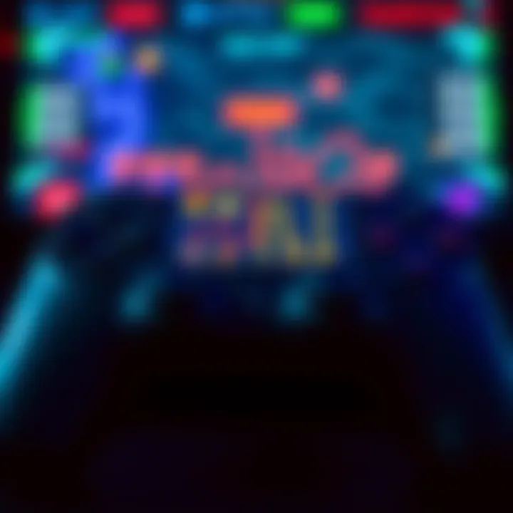 A game controller displaying various branching paths and choices on the screen, representing player decisions in multichoice games.