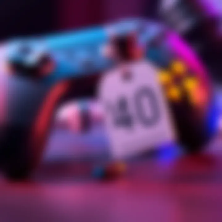 A close-up of a game controller next to a price tag showing $40, representing the cost of a new game.