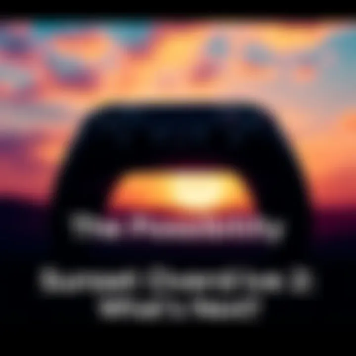A game controller silhouetted against a colorful sunset sky, symbolizing the potential for a new gaming sequel.
