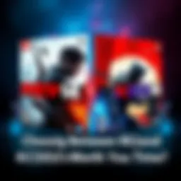 Side-by-side comparison of the covers for RE9 and KCD2 with a backdrop of gaming elements