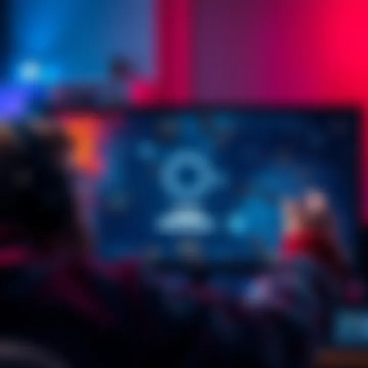 Game Crash Moment A gamer in frustration as their screen freezes just before defeating Goliath, showing a loading symbol on the screen.