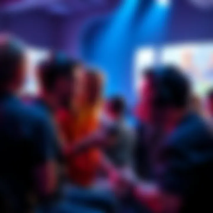 Game debate among players A group of gamers discussing a new AI-developed game with excitement and curiosity