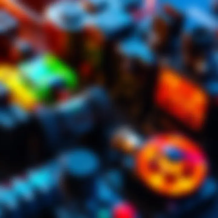 Close-up of game mechanics showing unique design features and player interactions