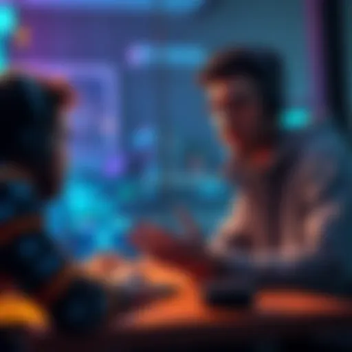 A game developer expressing worries about AI and layoffs in the industry during a meeting.