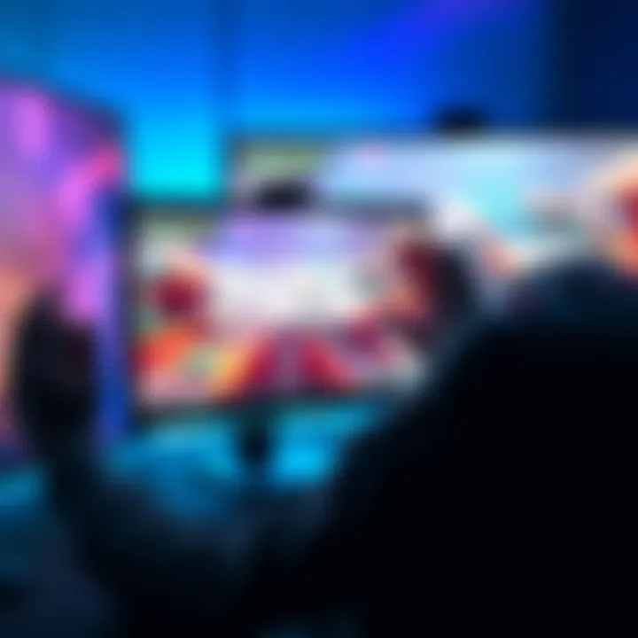 A game developer shows a computer screen with a video game paused, highlighting the pause button and gameplay elements.