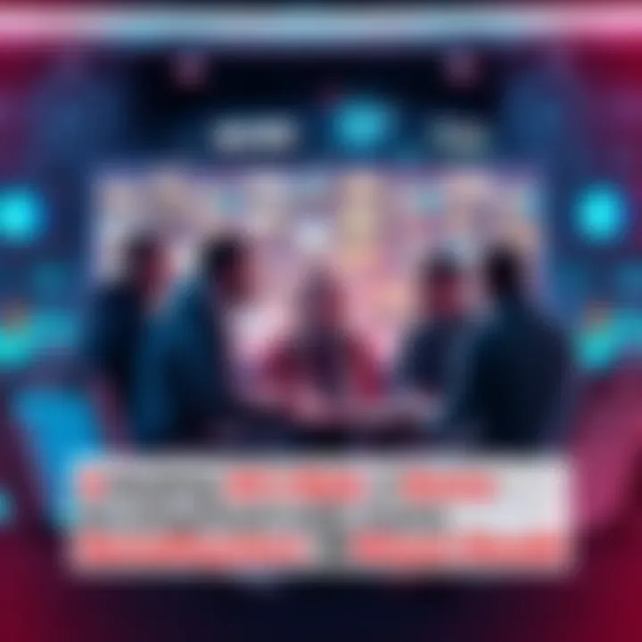 Game developers discussing AI A group of game developers sharing ideas about AI's role in game development, surrounded by game designs and technology